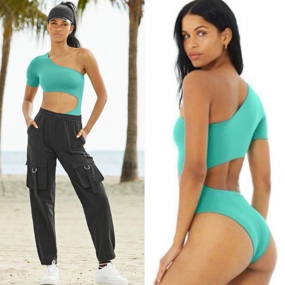ALO Yoga Tops - NWT ALO Body Wave Cut Out One Piece Ocean Teal Size XXS